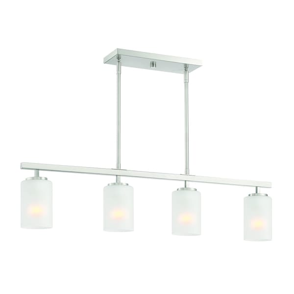 Designers Fountain Carmine 60 Watt 4 Light Brushed Nickel Pendant with Etched Glass Shade D239M-IS-BN - main